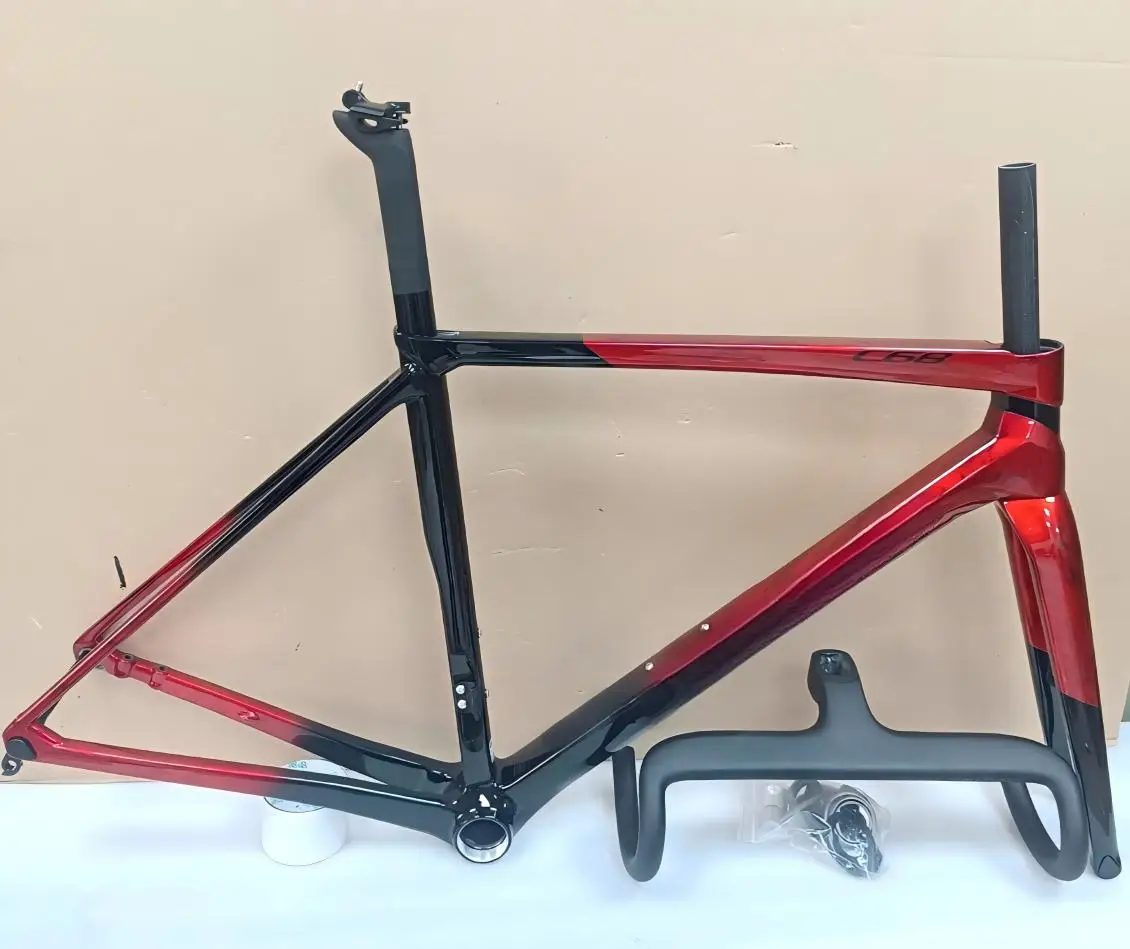 

20 цветов, карбоновая рама C68 для шоссейного велосипеда, дисковые тормоза, рама и руль с полной внутренней проводкой