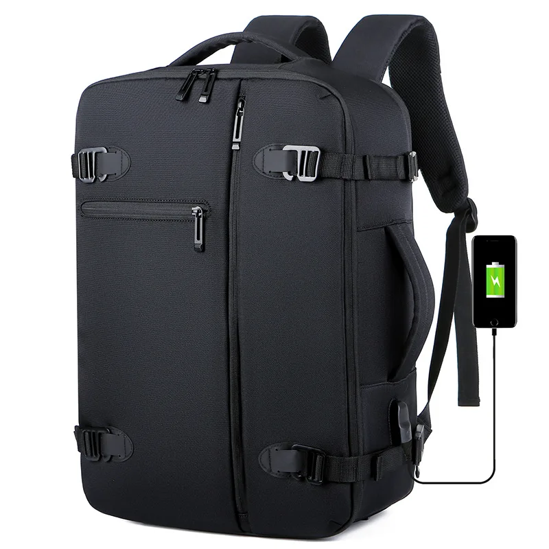 

17 Inch Men Laptops Backpack For Man Waterproof Oxford Notebook Multifunction Expandable Bags Black Business Travel Backpacks