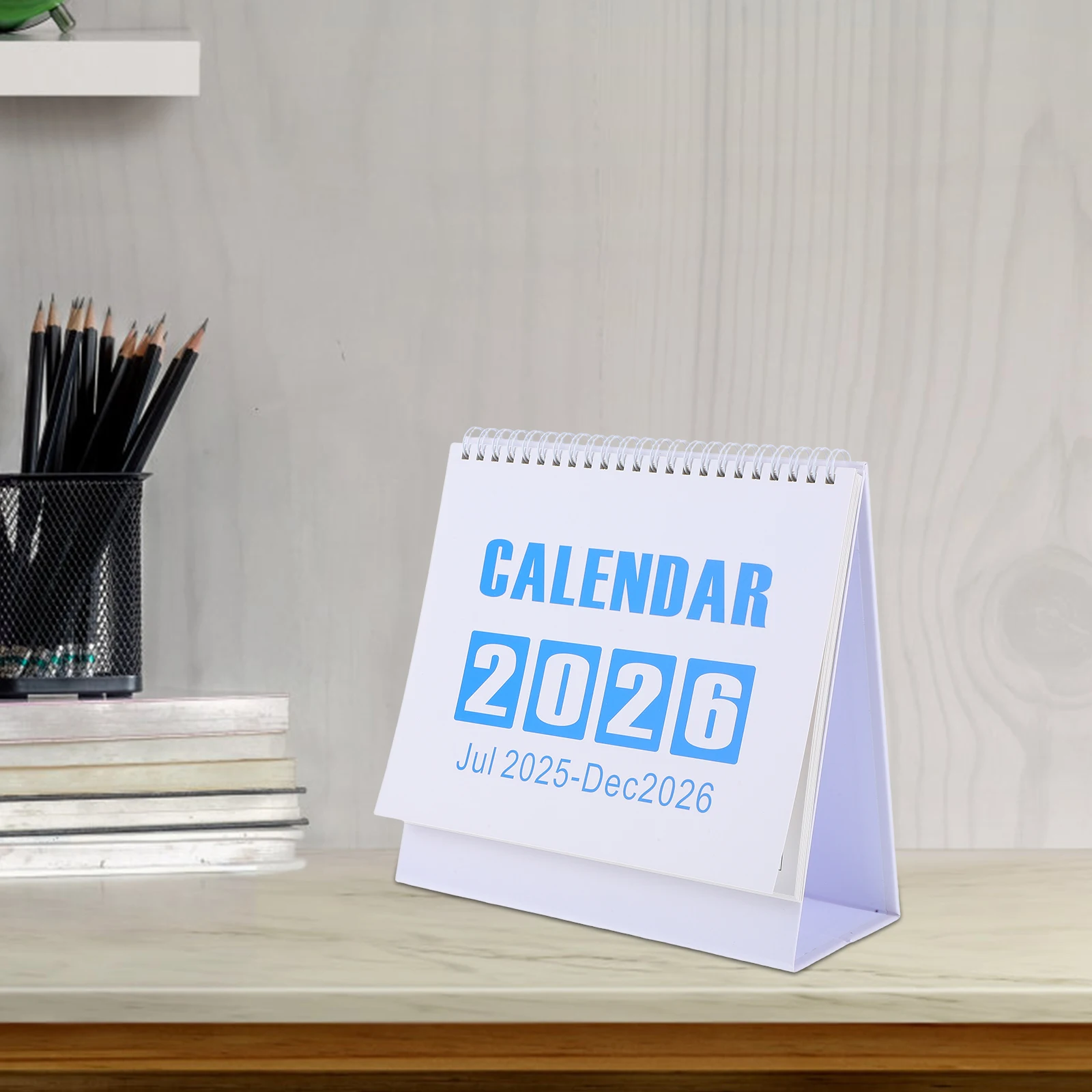 

2026 Desk Calendar White Paper Planner 2025 2026 Schedules Monthly Large Size Sturdy Material Easy Flip Pages Cute Design Office
