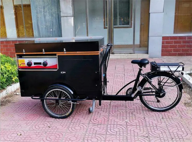 Adult Cargo Tricycle Street Vending Fruit Snacks Carts Electric Ice Cream Mobile Food Bike for Sale