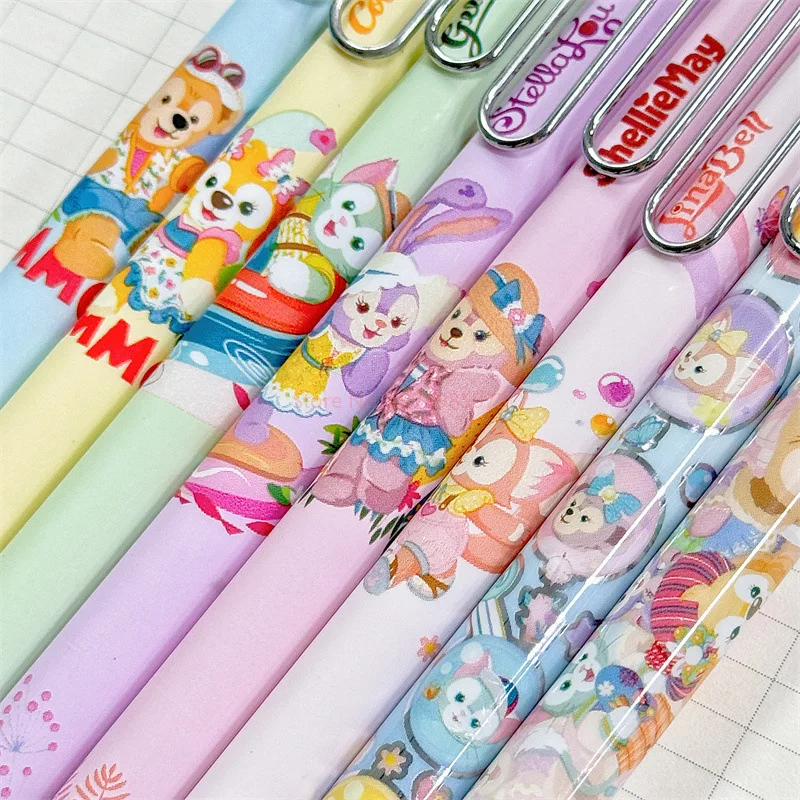 Imagem -04 - Disney Cartoon Gel Pen Papelaria Estudante Black Press Sign Pen Embalagem Independente Bonito 0.5 mm Atacado 24 Pcs