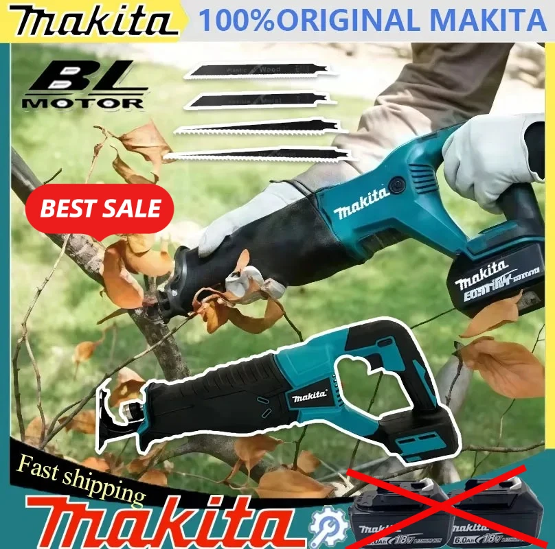 

Бесщеточная сабельная пила Makita, многофункциональный электрический инструмент для улицы, ручная мини-пила, без аккумулятора, для 18-20В