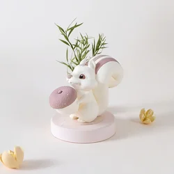 DIY 3D Squirrel Shaped Aromatherapy Gypsum Silicone Mold DIY Handmade Plaster Crafts Dar Decoration Candle Mold