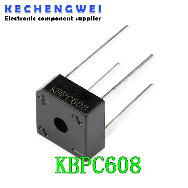 10PCS KBPC608 KBPC-608 6A 800V Single Phases Diode 4pin bridge rectifier new and original IC