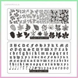 12*6cm WeddingText Gothic Letter Design Plate 0-9 Alphabet Leaf Stripe Mesh Template Printed Stencil Nail Stamping Plate TL24-98