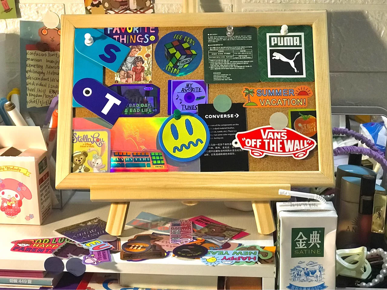 

Cork Wood Wall Hanging Message Bulletin Board Frame Notice Note Memo Board for Home Office Shop Scho