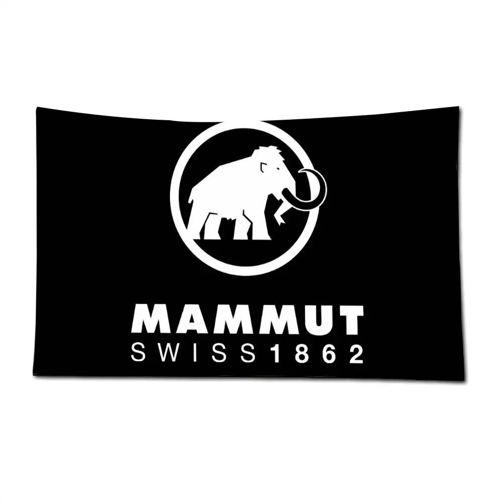 M_MAMMUTS شعار العلم البوليستر المطبوعة أعلام السيارات لغرفة المرآب ديكور التخييم في الهواء الطلق