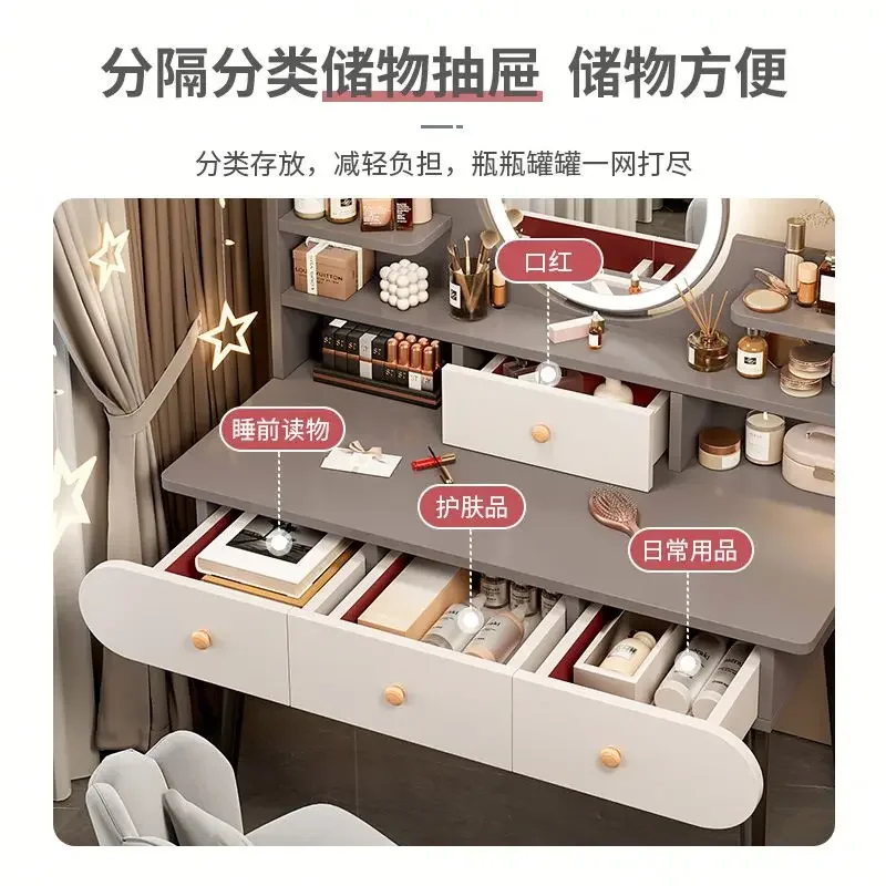Mirror  with Light Emitting Diode Light Makeup Mirror Dresser Bedroom Simple  Design