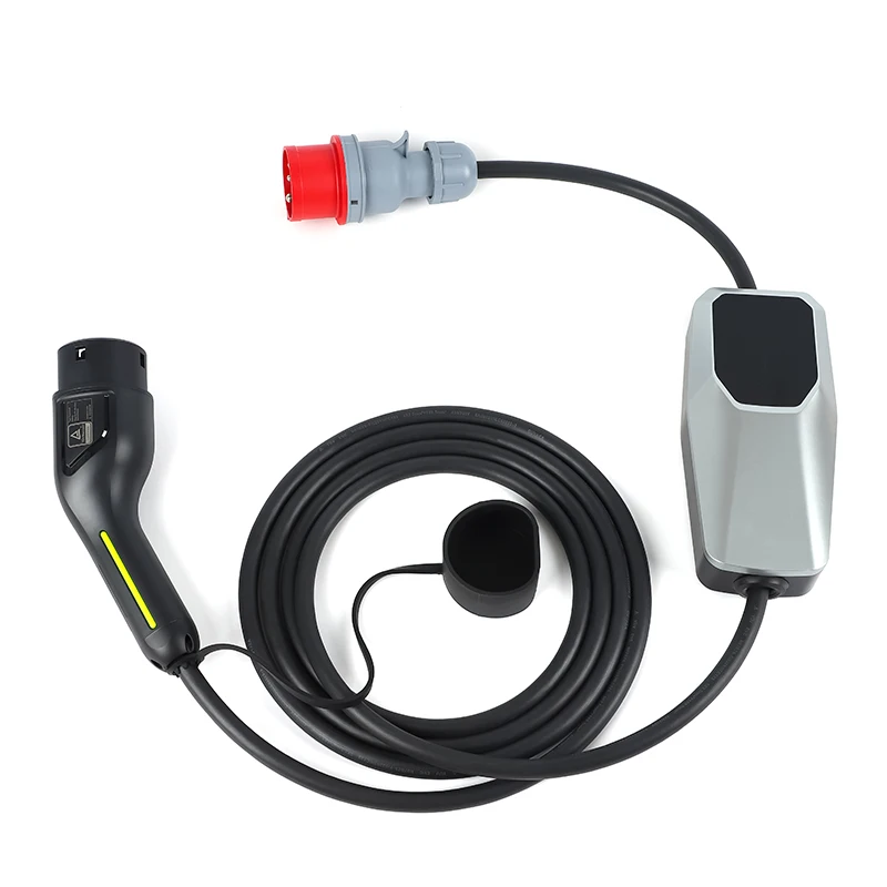 11 kW EV-Ladegerät, DC-Schutz, 10 Meter, 15 Meter, 16 A, 3 Phasen, Typ 2, für Elektroautos, 6 A–16 A, tragbares Heimladegerät