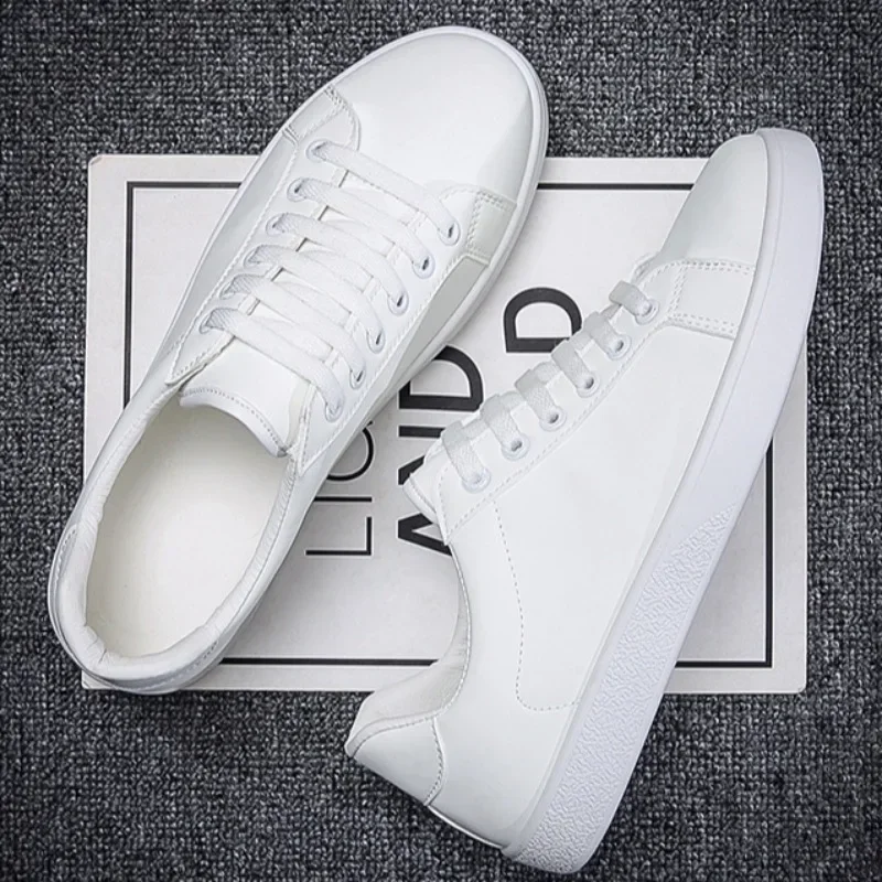 Baskets homme classique en cuir chaussures décontractées léger confort chaussures de marche à lacets chaussures plates noir blanc Tenis chaussures Zapatillas Hombre