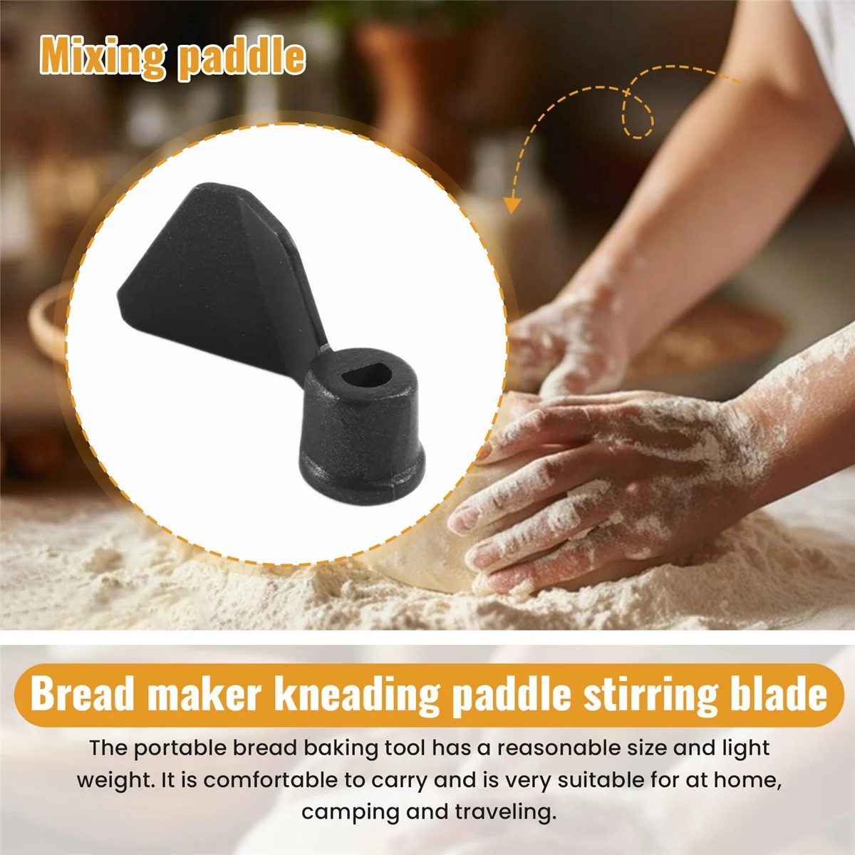 AT77 เครื่องอบขนมปัง Paddles Kneading Hooks, ใบมีดนวดสแตนเลสสําหรับเครื่องอบขนมปัง