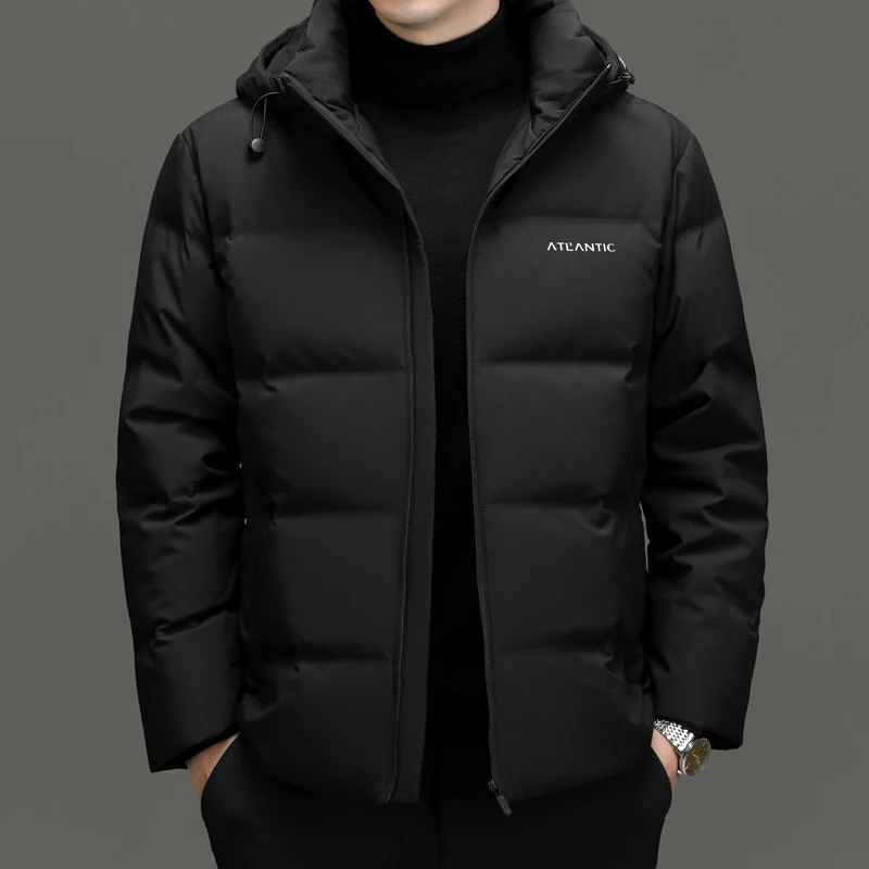 YEAE Hooded Short Down Jacket Designer Clothes Men Duck Down Padding Jackets Man 2024 Winter Coat Men Casual Man Sack Clothing