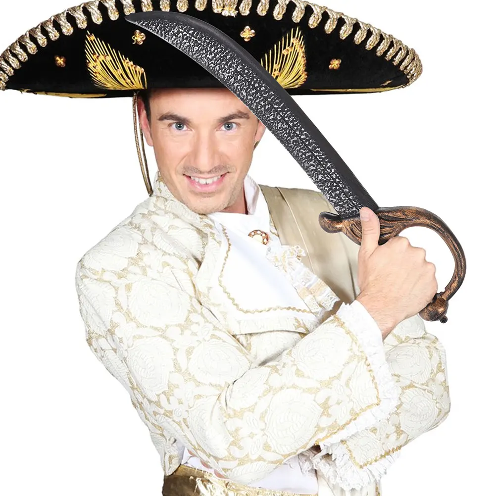 

2pcs Kids Pirate Swords Plastic Pirate Prop For Halloween Medieval Costume Play Swords For Boys Vintage Sword Fake Sword Game