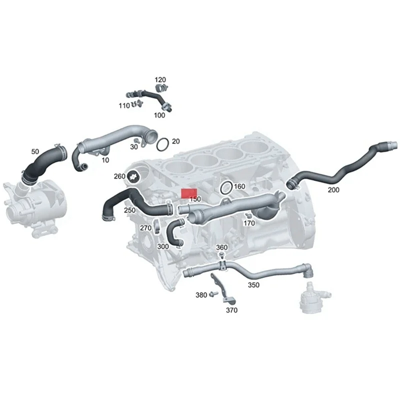 

A09E-2642008600 A2642008600 Engine Thermostat Coolant Tube Constant Temperature Cooling Tube Automotive For Mercedes-Benz