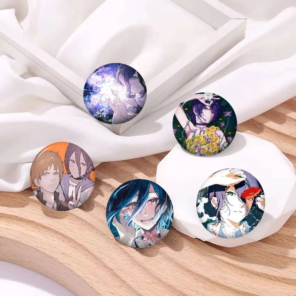 Anime C-Chainsaw M-Man 58mm Cute Anime Figure Icon Badge Handmade Tinplate Brooch for Backpack Clothes Chest Ornament Gifts