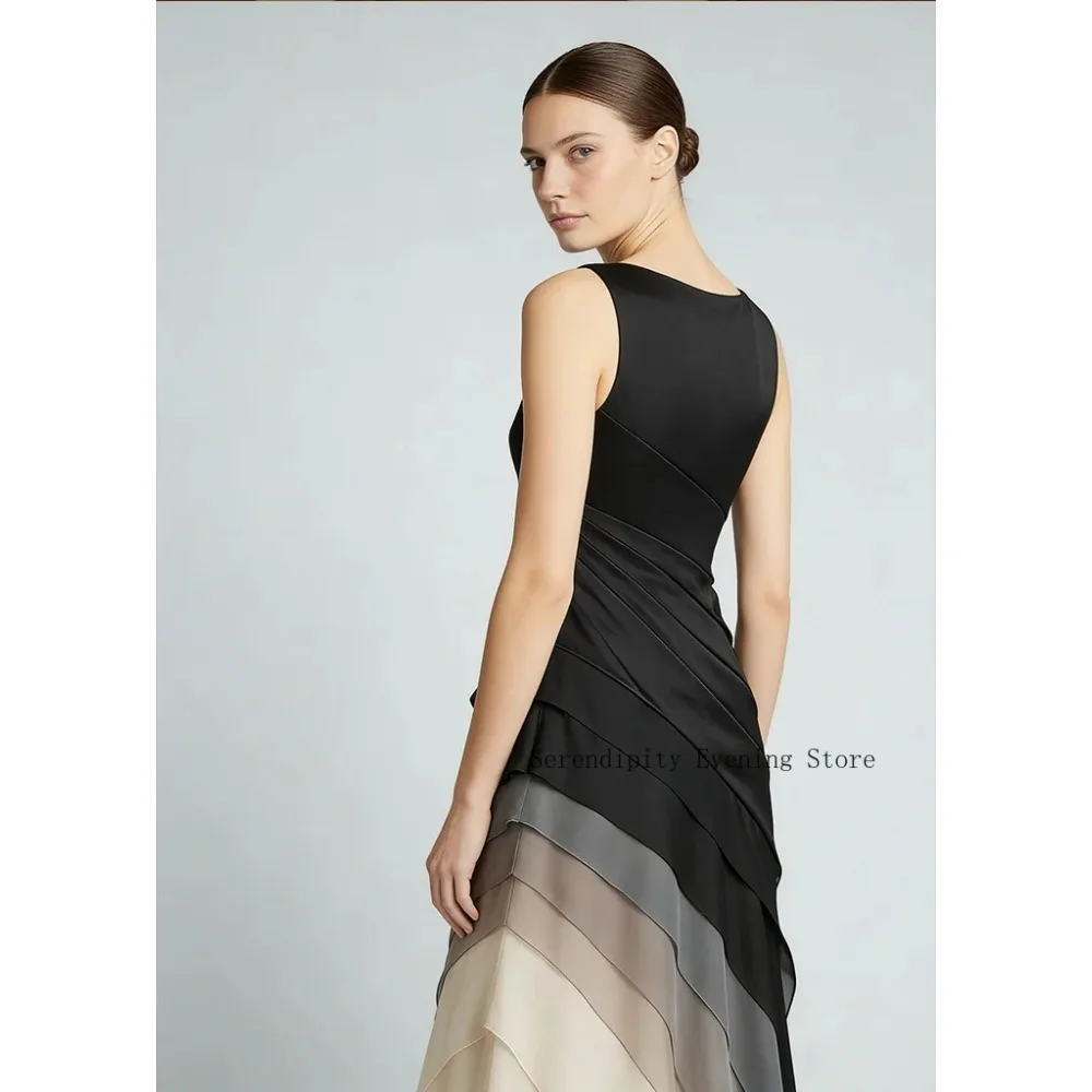 Customized Patchwork Tulle Evening Dresses Sleeveless Cocktail Party Dress Maxi Tiered Ruffles Prom Gowns for Women 2026 Bespoke