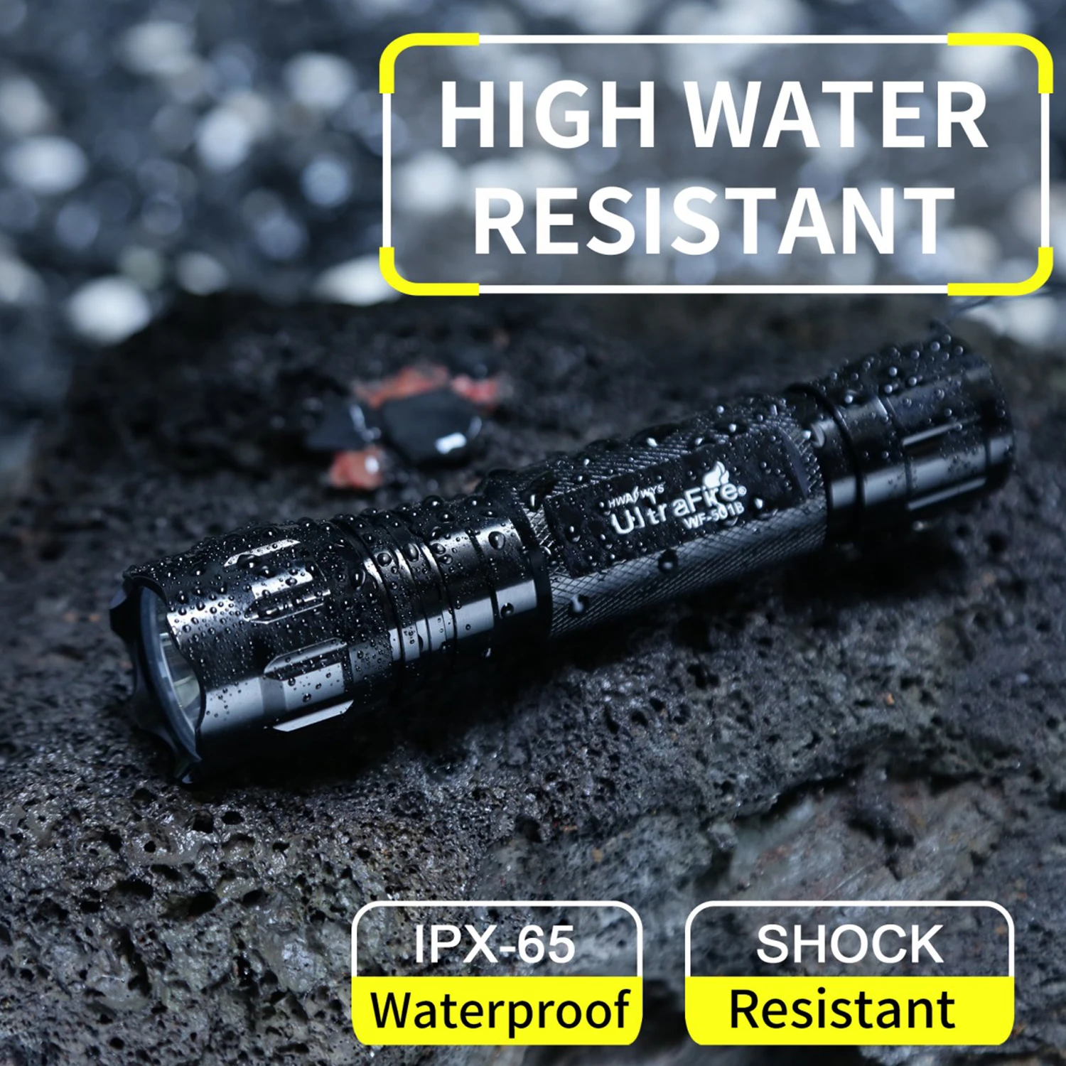 UltraFire 2 Pack WF-501B LED Police Flashlight High Power Tactical Lantern Edc Flashlights for Outdoor Emergency with 2 Holsters