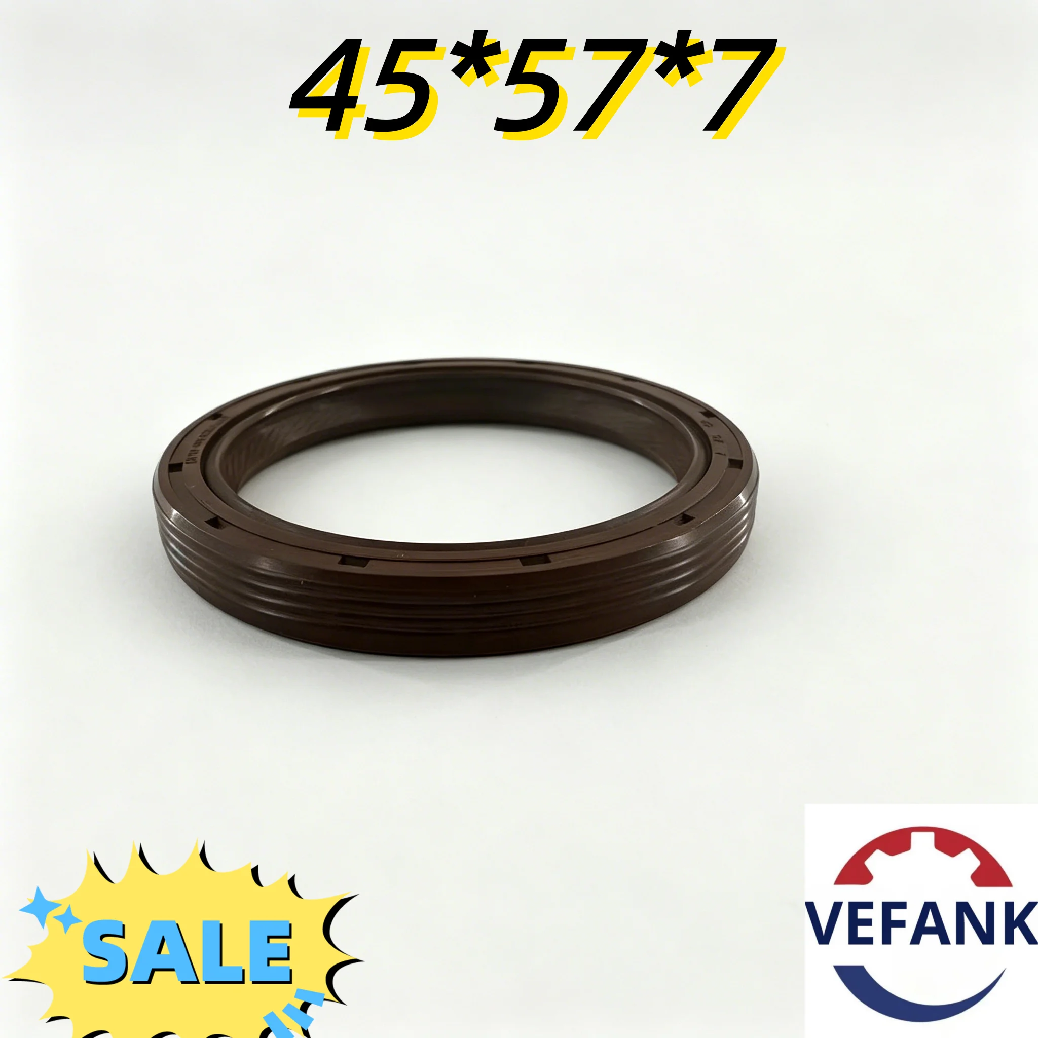 NBR 45*57*7 High-quality Oil Seal, Factory Direct Sales, Rubber, Brown, with Spring.