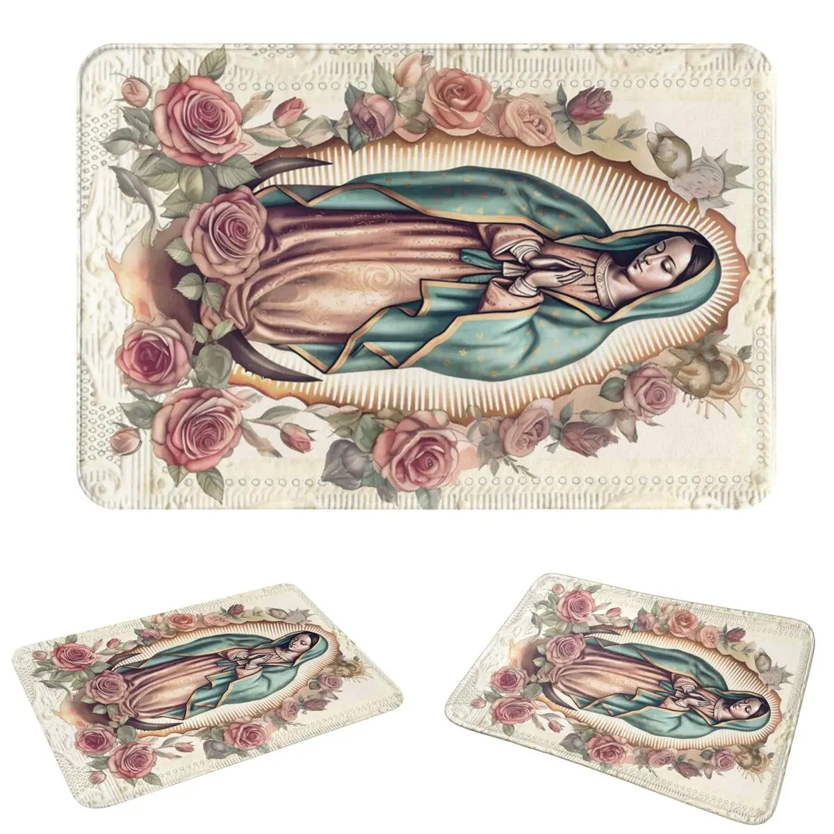 Virgin Mary Of Guadalupe Mexico Catholic Saint Doormat Sand Scraping Carpet Rug Kitchen Entrance Home Floor Mat for Balcony Mat