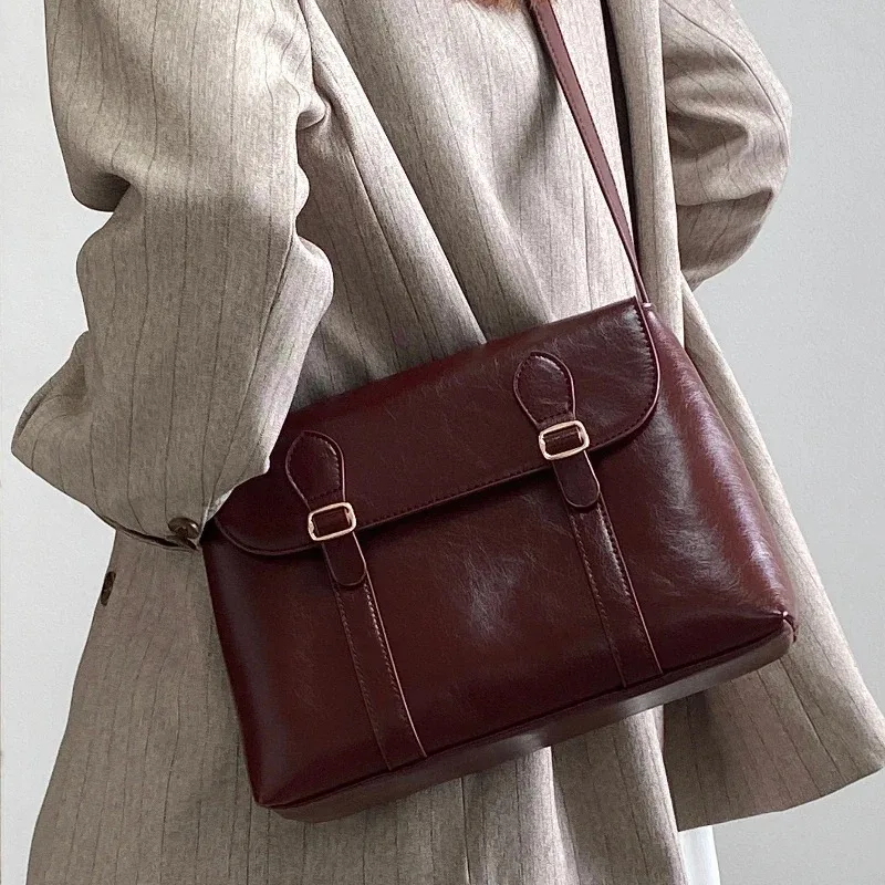 

Ladies Tote Purse Handbags Vintage Women's Shoulder Bag Large Capacity Pu Leather Female Messenger Bags College Girls Book Bag