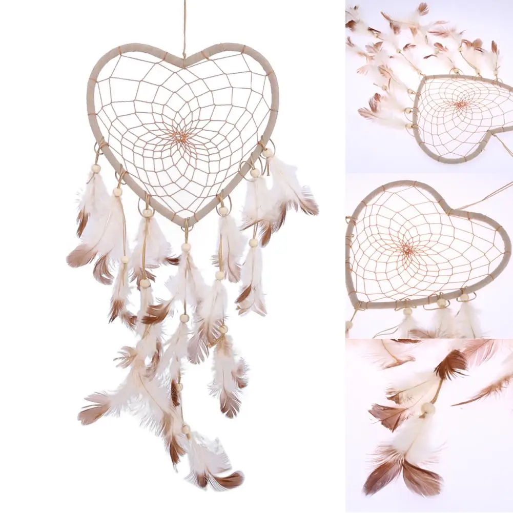 Beige Mural Decoration Hand-woven Hanging Ornament Art Crafts Romantic Creative Handmade Beads Beautiful for Party Decoration