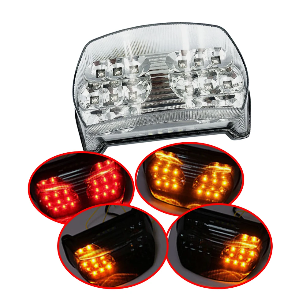 

1PC Clear Lens Motorcycle LED Turn Signals Brake Tail Light Fit for Kawasaki GPZ1100/ZX1100 1995-1997