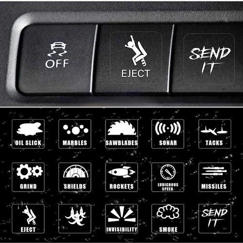15 unids/set creativo botón de interruptor de coche pegatinas tablero consola etiqueta calcomanías decoraciones autoadhesivas para coche camión