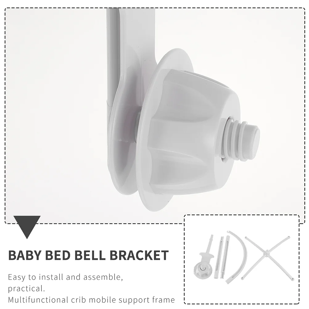 Bed Bell Bracket Holder Baby Crib Accessories Mobile Rattle The Supporting Stand Toys White for