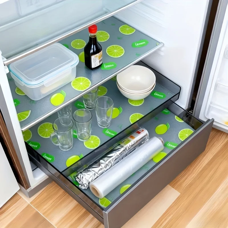 4PCS EVA Kühlschrank Pad Wasserdicht Anti-öl Kann Geschnitten Werden Gewaschen Küche Tischset Schublade Schuh Schrank Regale kühlschrank Pad Hause – Detail 7