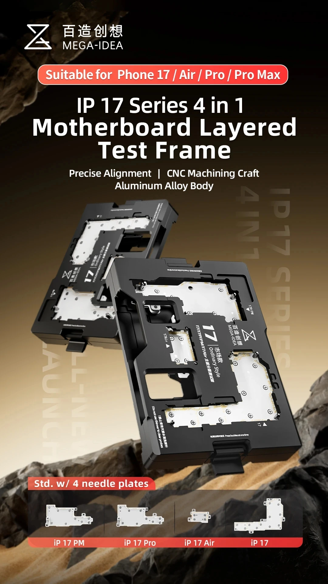 

MEGA-IDEA 4 in 1 Motherboard Layered Test Frame For iPhone 17 Pro Max Pro Air for Logic Board Diagnosis Without Alignment Repair