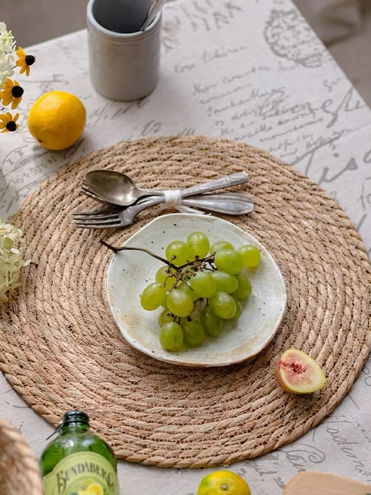 Pot Mats Handwoven Rattan Placemats Round Heat Insulation Mats Natural Woven Table Mats For Dining Home Wedding Decor