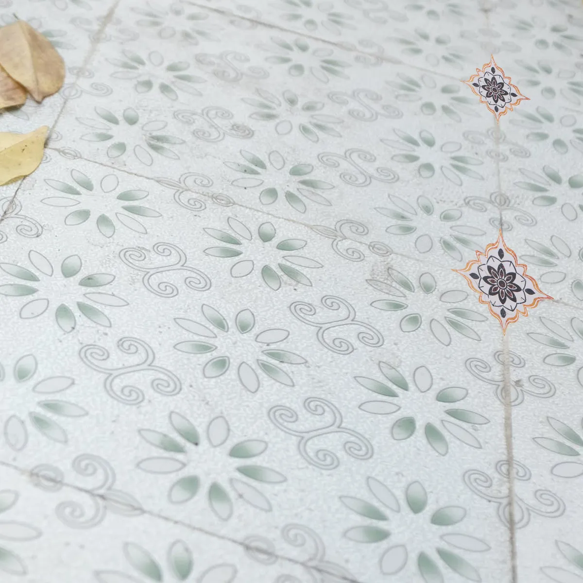 21 Pcs Pvc Floor Stickers Bathroom Tile Wall Tiles for Decoration Self Adhesive