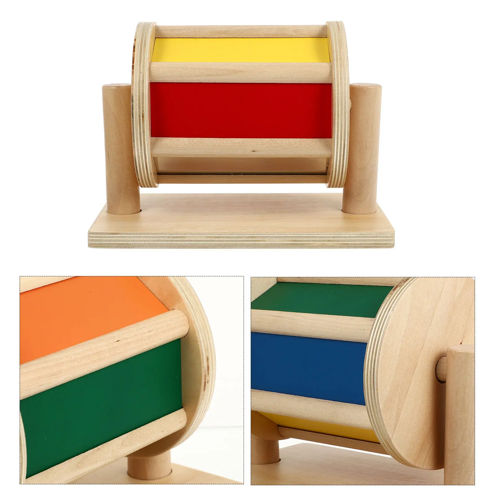 

1Pcs Wooden Textile Drum Educational Kindergarten Teaching Tool Early Learning Coordination Parent Child Interactive