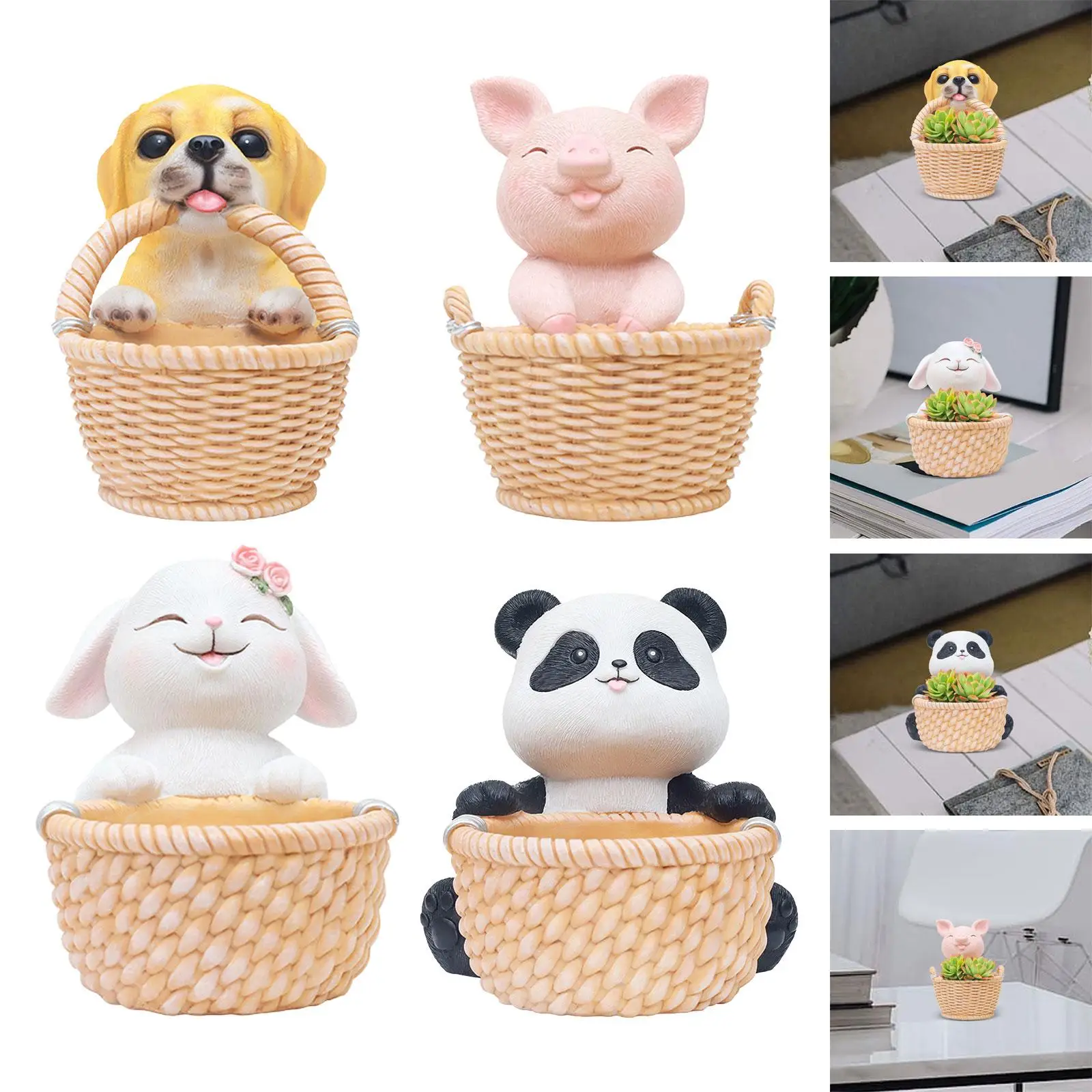 Small Flower Pot, Plant Planter, Creative Key Bowl, Desktop Storage Organizer, Table Decoration for Home Decor