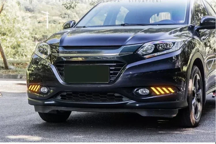 For Honda Vezel HRV 2015-2018 Car Led Daytime Running Light Dynamic Turn Signal Front Fog Lamp Modification 12V Daylights detail image 3