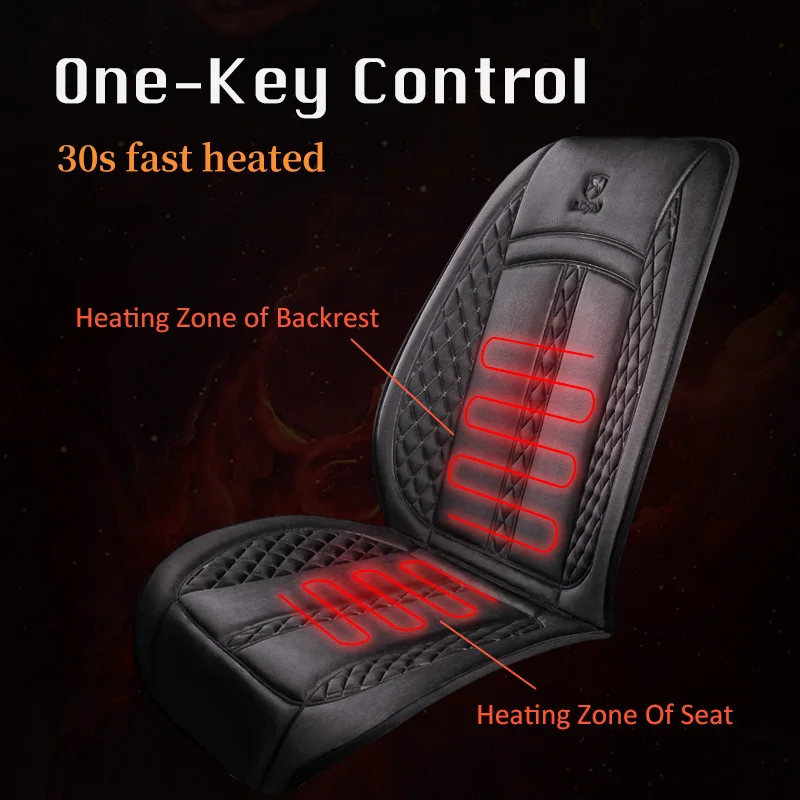 2PCS Heated Seat Covers for Full Seat and Back Seat Cushion with Fast Heat Universal Winter Seat Warmer for Driver&Passenger