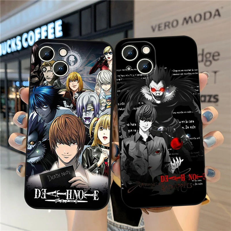 Anime DEATH NOTE Cool For Apple iPhone 15 14 13 12 Mini 11 XS XR X 8 7 Pro Max Plus Soft Silicone Black Phone Case