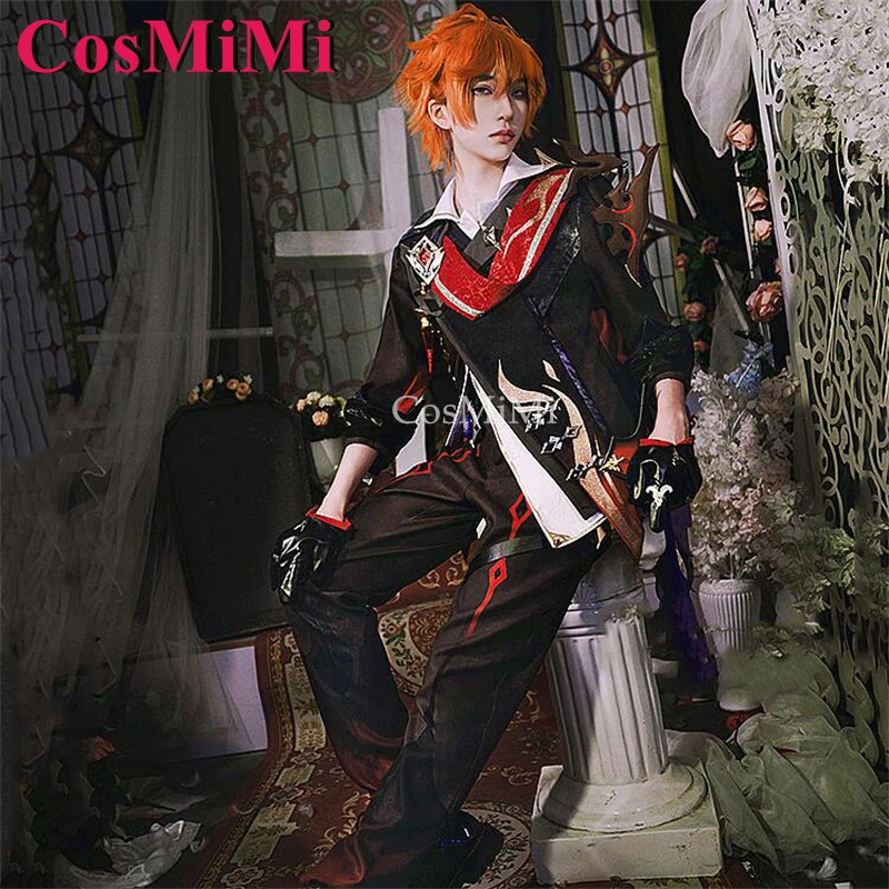 CosMiMi Tartaglia Cosplay Game Genshin Impact Costume Beholders Form Handsome Fashion Uniform Carnival Party Role Play Clothing