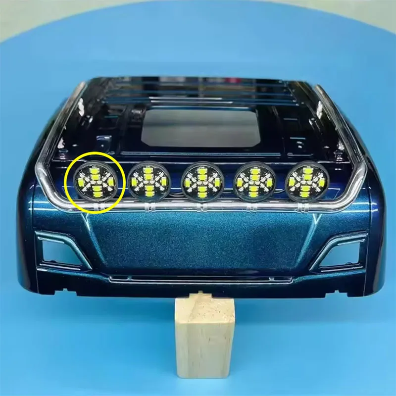 

RC Truck LED High Ceiling Spotlight Two-color Auxiliary Light for 1/14 Tamiya SCANIA 770S Volvo MAN 1/10 RC Crawler Car TRX4 Diy