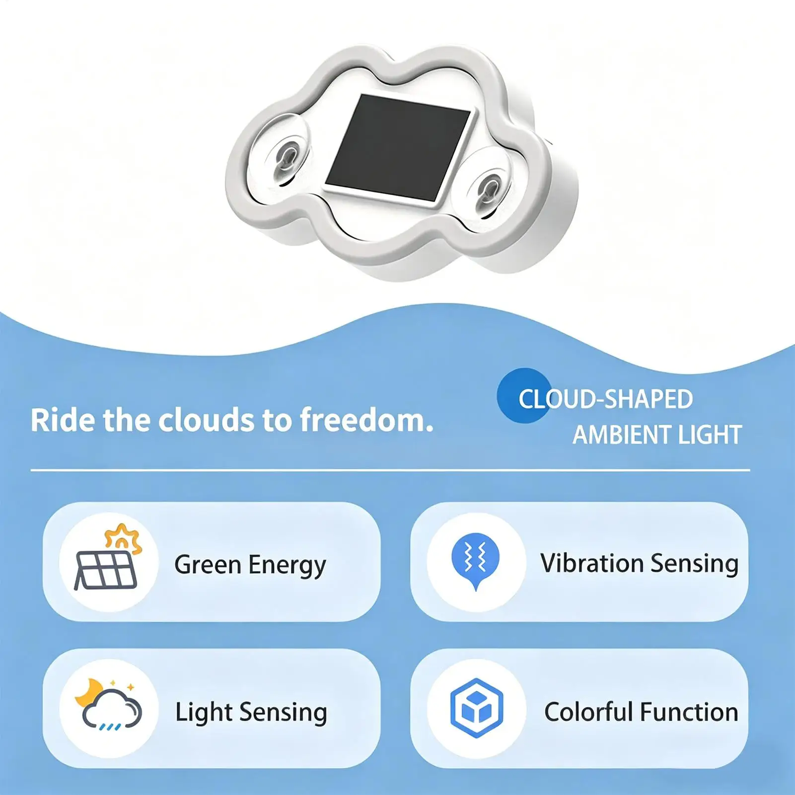 

Solar Powered Car Window Light Multiple Color Mode Cloud Lamp Car Window Solar Light For Truck Trailer Tractor SUV RV Vehicle