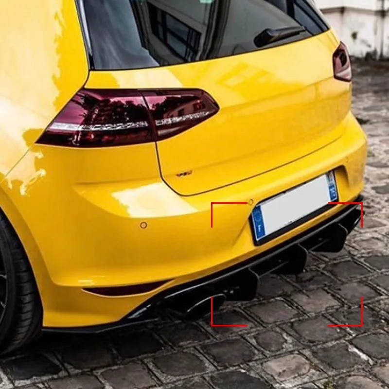 

For VW Golf MK7 R Car Rear Bumper Lip 2013-2016 Diffuser Spoiler Splitter Auto Body Kits Aftermarket Accessories