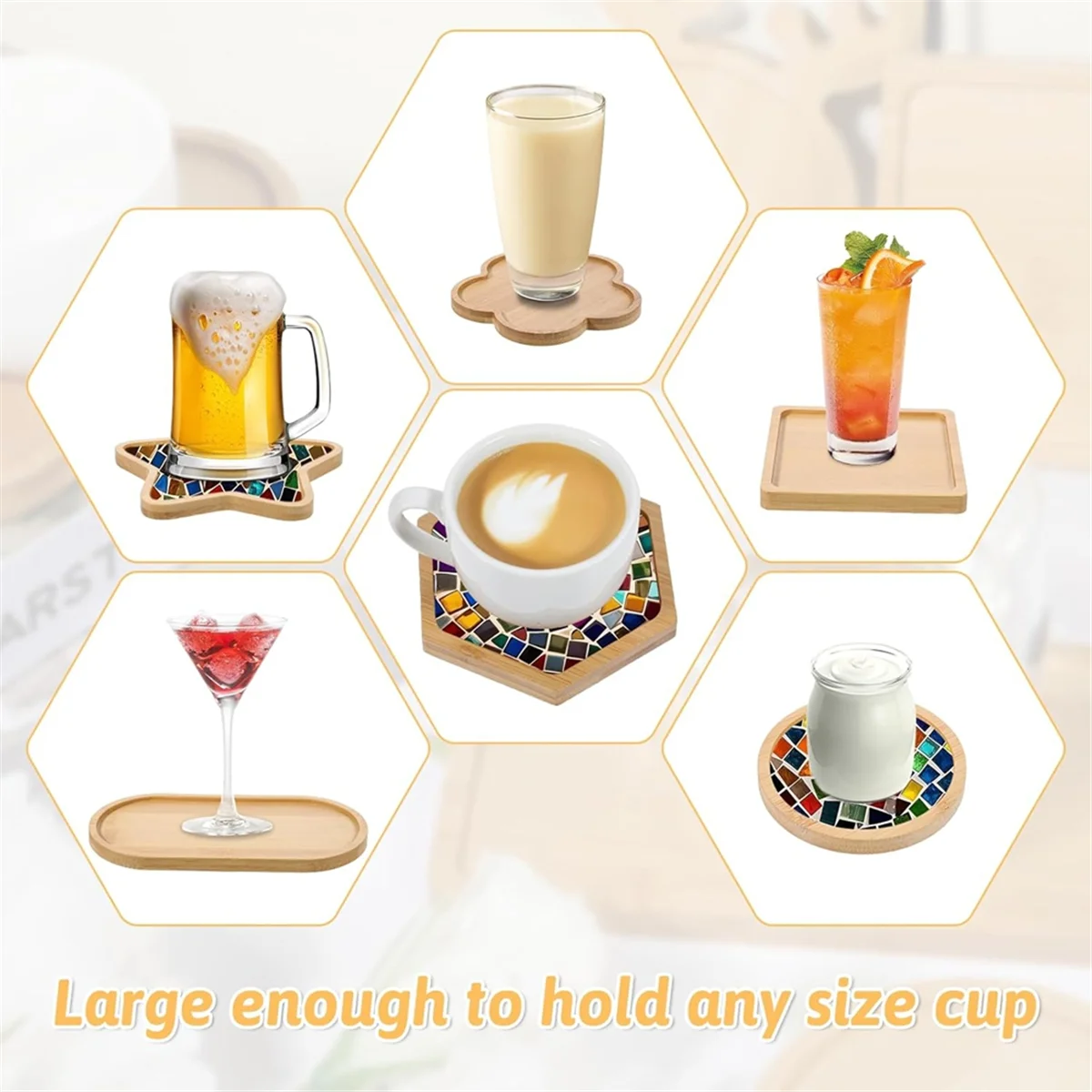 NEW 10pcs Wooden Mosaic Bases Mosaic Kits Various Shapes Mosaic Substrates for Mosaic Crafts DIY Mosaic Tiles Coaster Base