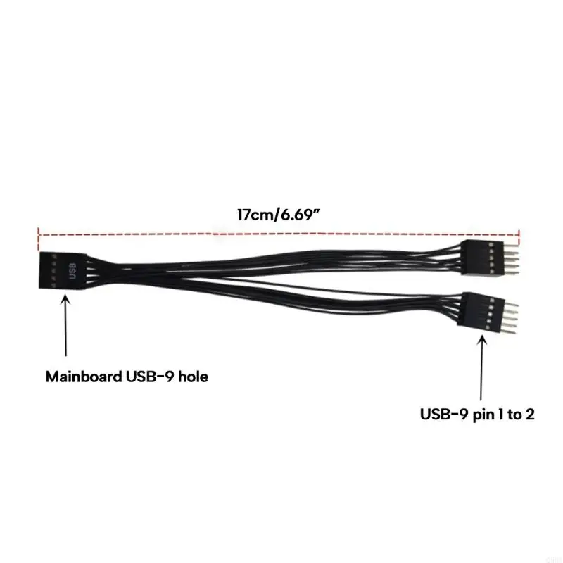 Q5WA USB 9Pin Female naar Twin 9Pin Male Splitter Adapter Moederbord USB Connector
