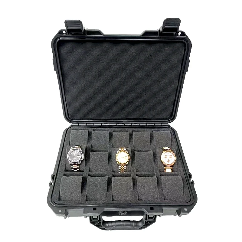 15 Slot Plastic Portable Waterproof Watch Case Tool Box Display Storage Box Watch Storage Box Hard Case Watch Bracket