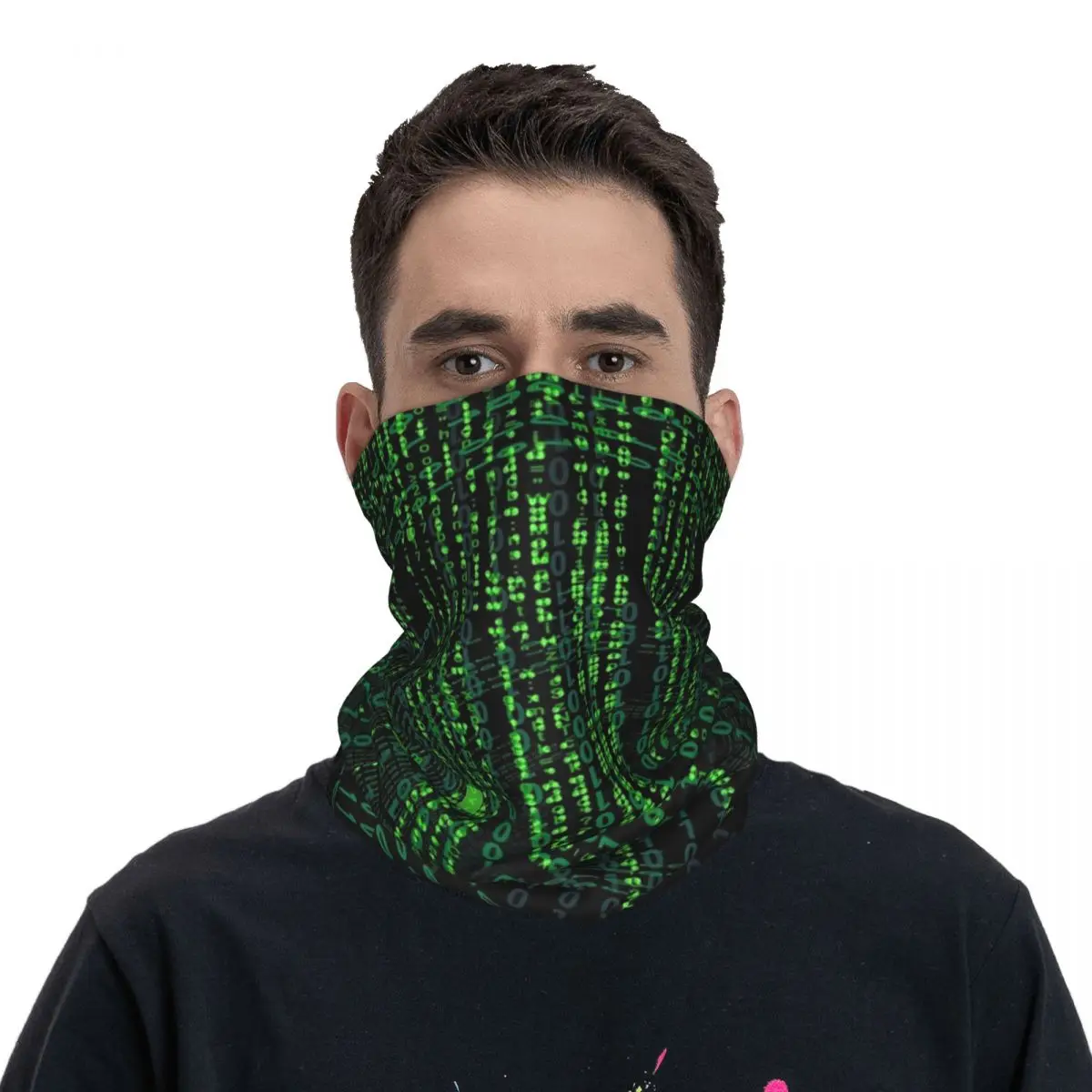 Matrix Original Green Design Bandana Neck Cover Printed Wrap Scarf Warm Headwear Riding Unisex Adult Windproof