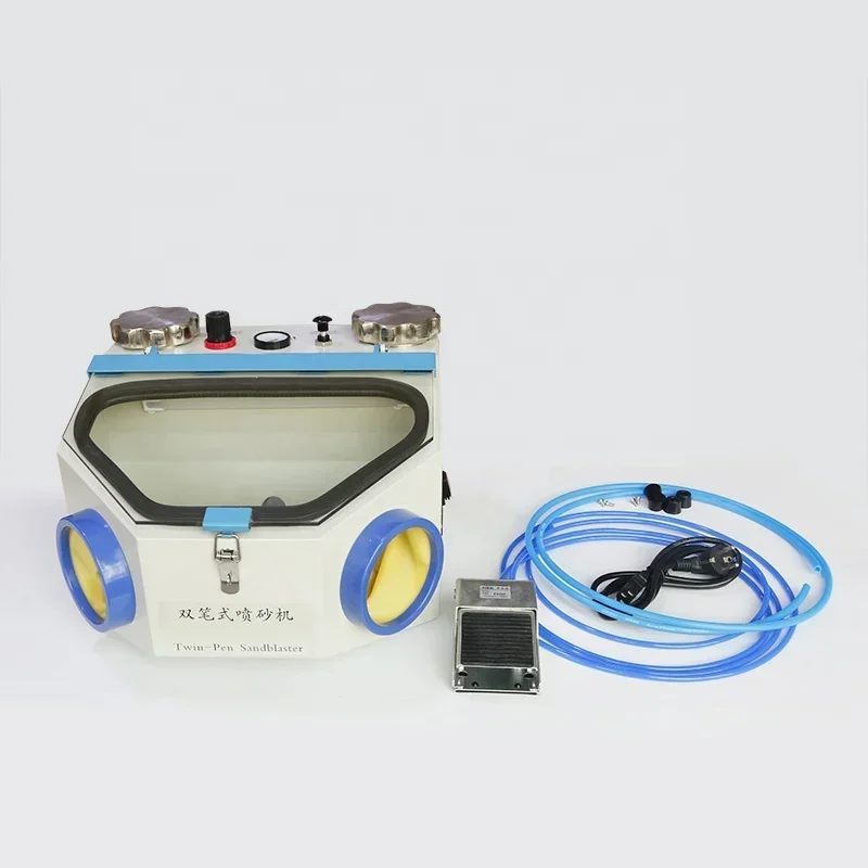 

Dentals Lab Twin Pencils Doubles Pen Sandblastings Fine Blasting Sandblasts Polishers Machine With LED Light Two Tanks