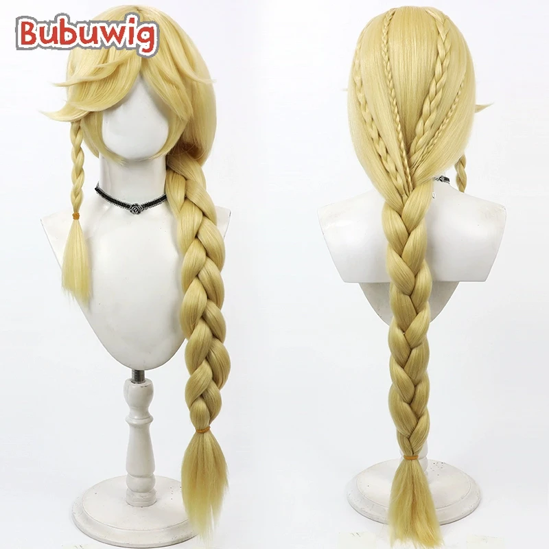 

Bubuwig Synthetic Hair Applejack Cosplay Wigs Applejack 100cm Fashion Women Long Straight Blonde Braided Cos Wig Heat Resistant