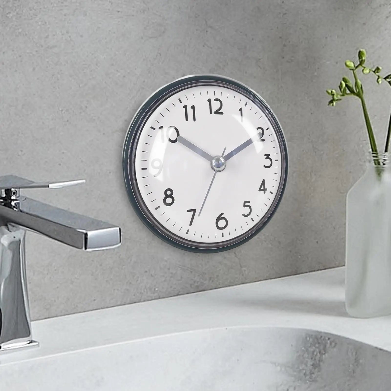 Bathroom Clock Waterproof Suction Cup Battery Operated Alarm 3 Inches Battery Operated Small Bathroom Clocks for Home