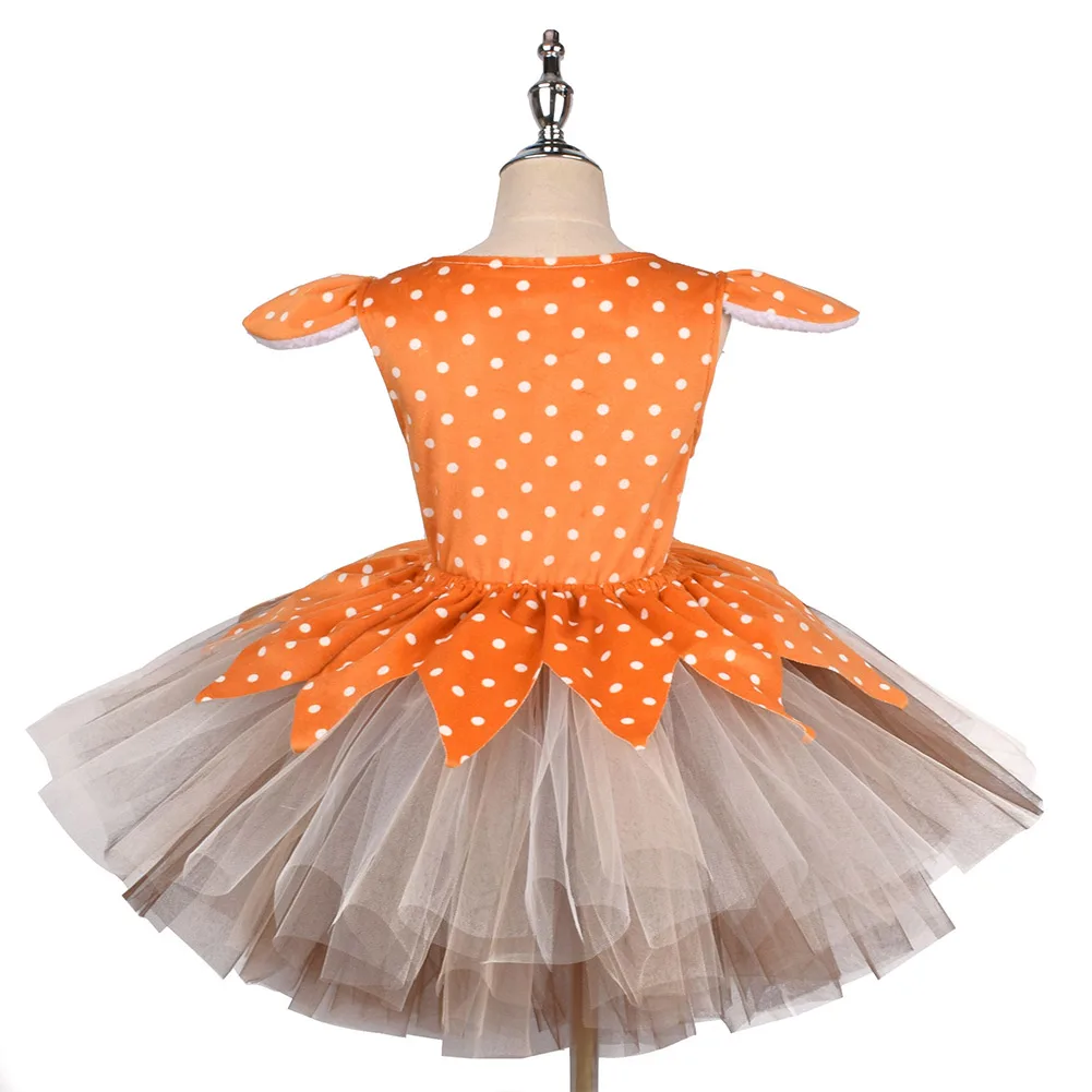 Elk Cosplay Tutu Dress Headwear Stage Performance Costume Kids Girl Top Skirt Children Outfits Halloween Carnival Party  Suit