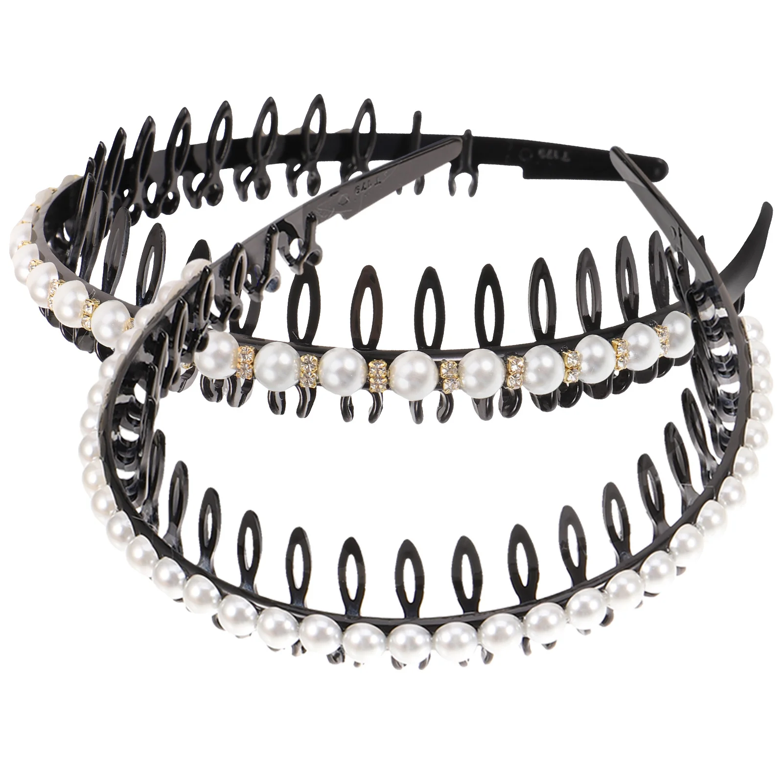 2 قطعة عقال اللؤلؤ للنساء الزفاف الشعر هوب عدم الانزلاق موضة إكسسوارات الشعر تألق مجوهرات الحفلات تجديل أداة #4